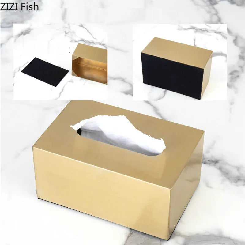 Afralia™ Metal Tissue Box: Elegant Storage for Living Room, Coffee Table, or Desktop