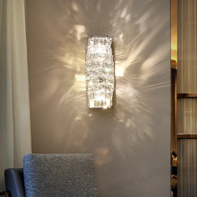 Afralia™ Crystal Wall Lamp: Modern LED Bedside Light for Bedroom, Living Room, Stairs & Home Decor