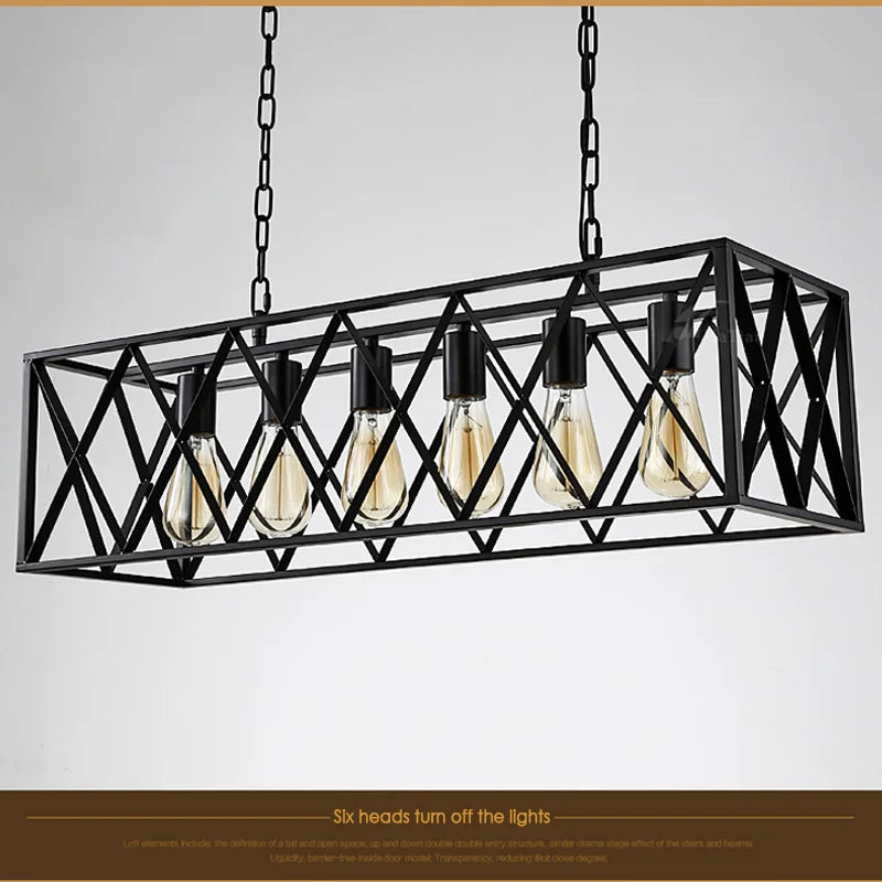 Afralia™ Vintage Industrial Hanging Lamp Chandelier for Living Room Loft Kitchen Dining Fixture