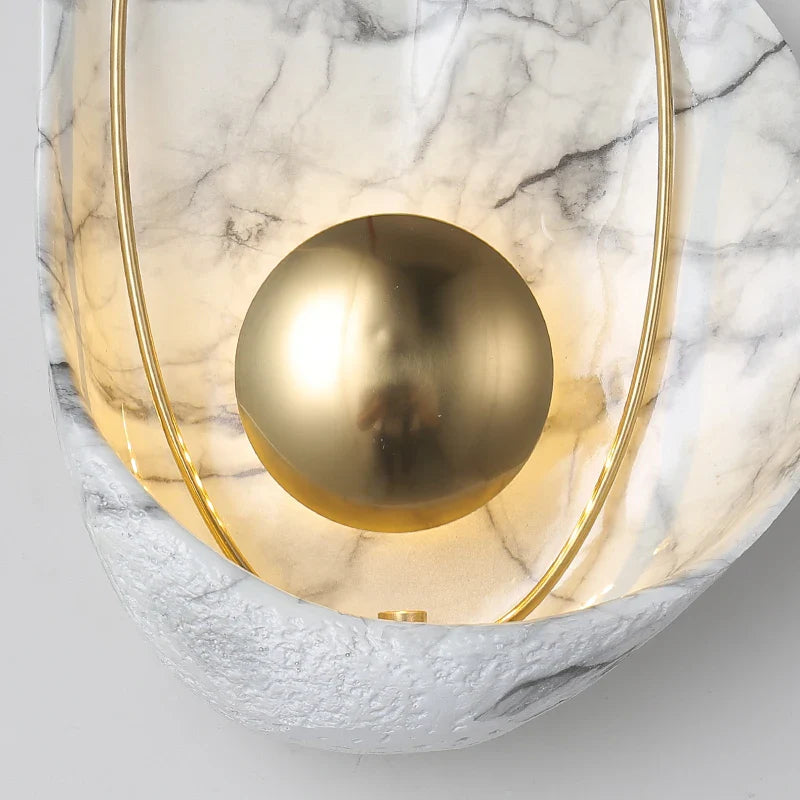 Afralia™ Marble Wall Lamp: Postmodern Light Luxury for Living Room, Bedside, Hotel Decoration