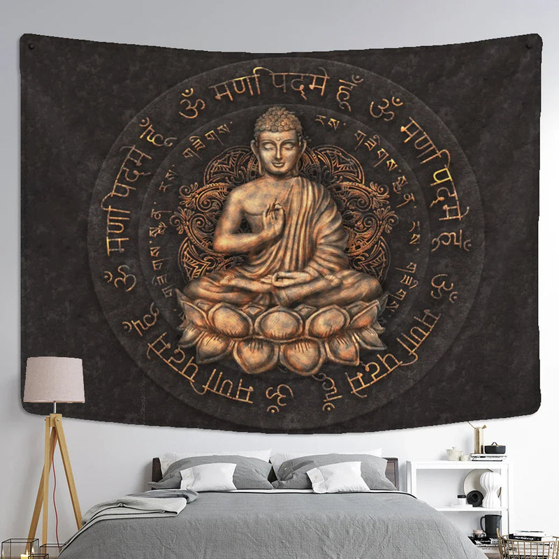 Psychedelic Buddha Tapestry Wall Hanging for Home Decor - Afralia™ Zen Collection