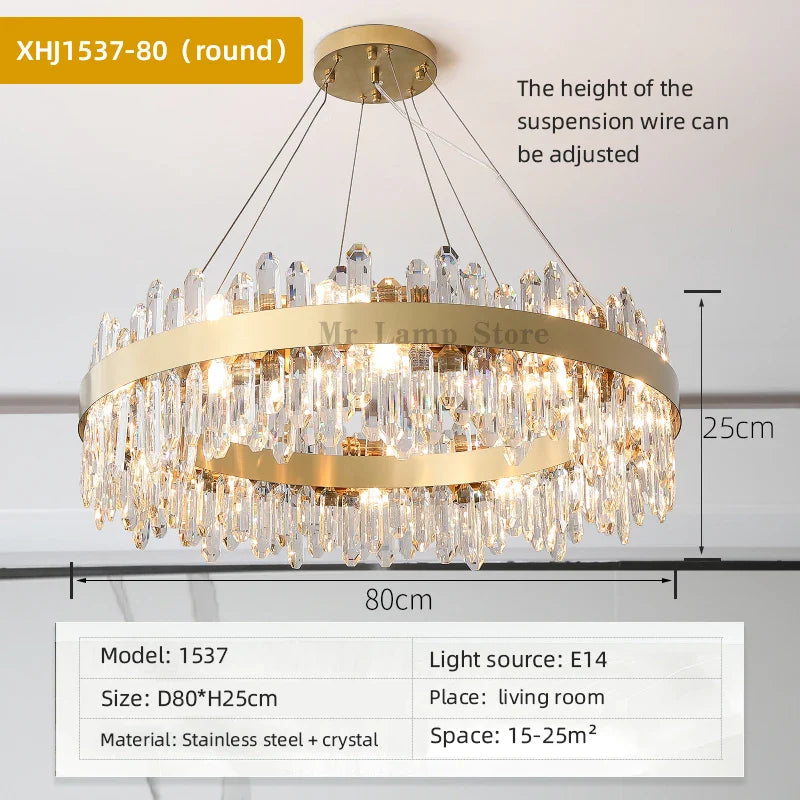 Afralia™ Crystal Chandelier Pendant Light for Luxury Living Room, Bedroom, Dining, Kitchen & Home Décor