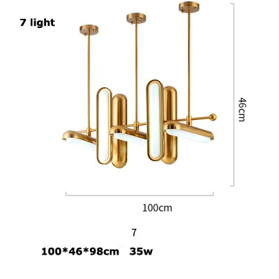 Afralia™ Gold Iron Glass Chandelier for Dinning Room - Art Deco Lighting