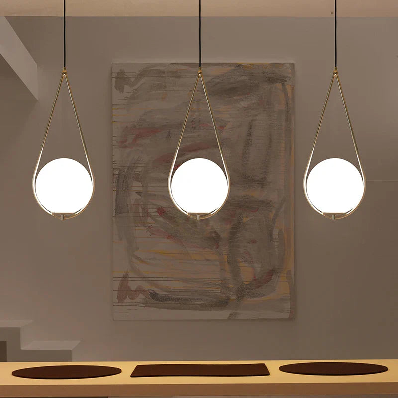 Nordic Glass Ball Pendant Light Modern Round Global Hanging Light Afralia™ Decorative Lighting