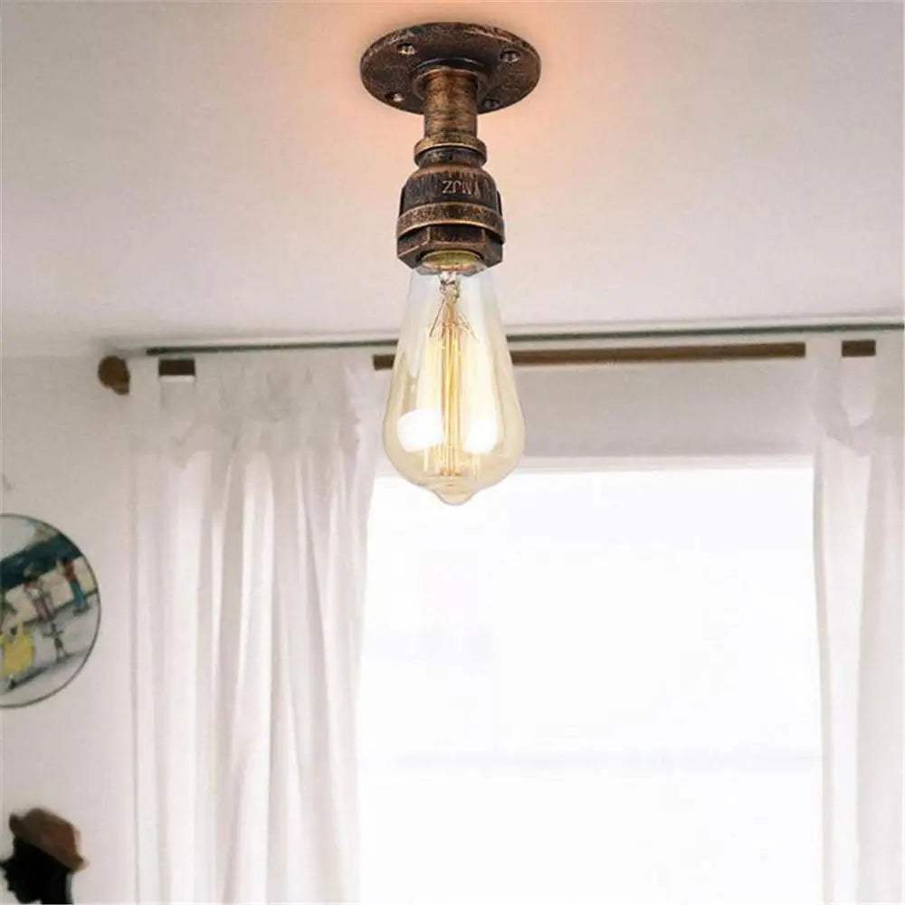 Afralia™ Vintage Industrial Pipe Ceiling Light Fixtures