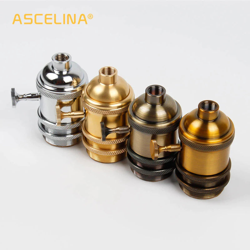 Afralia™ E27 Industrial Lamp Base Holder Aluminum Retro Pendant Fixture