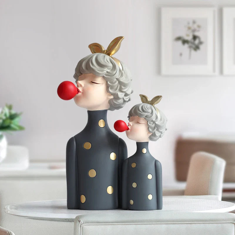 Afralia™ Bubble Girl Resin Figurines: Modern Sweet Young Girl Decor for Home, Weddings, Birthdays
