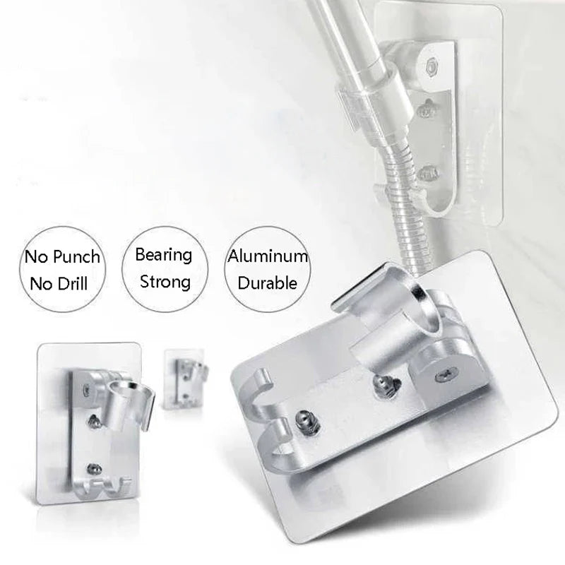 Afralia™ Aluminum Showerhead Holder: Adjustable & Traceless Bathroom Accessory