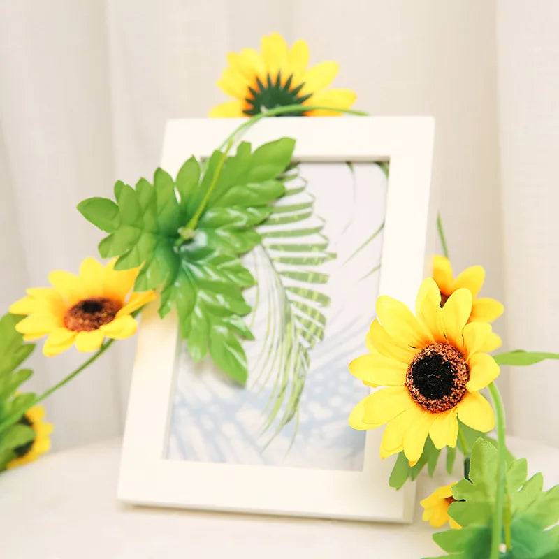 Afralia™ Sunflower Rattan Silk Flower Air Conditioning Pipe Decoration