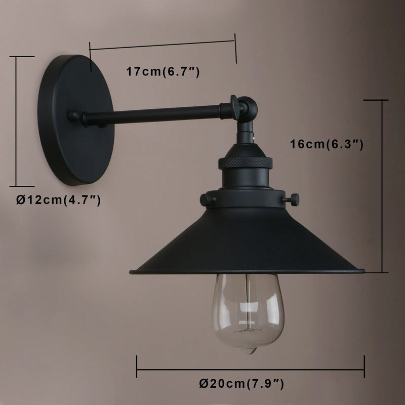 Afralia™ Vintage Industrial Metal Wall Sconce 180 Degree Adjustable Wall Lamp