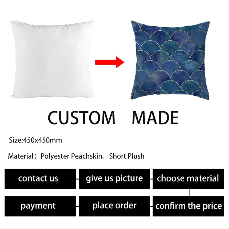 Afralia™ Blue Geometric Marble Stripe Line Pillowcases for Car Sofa Decor