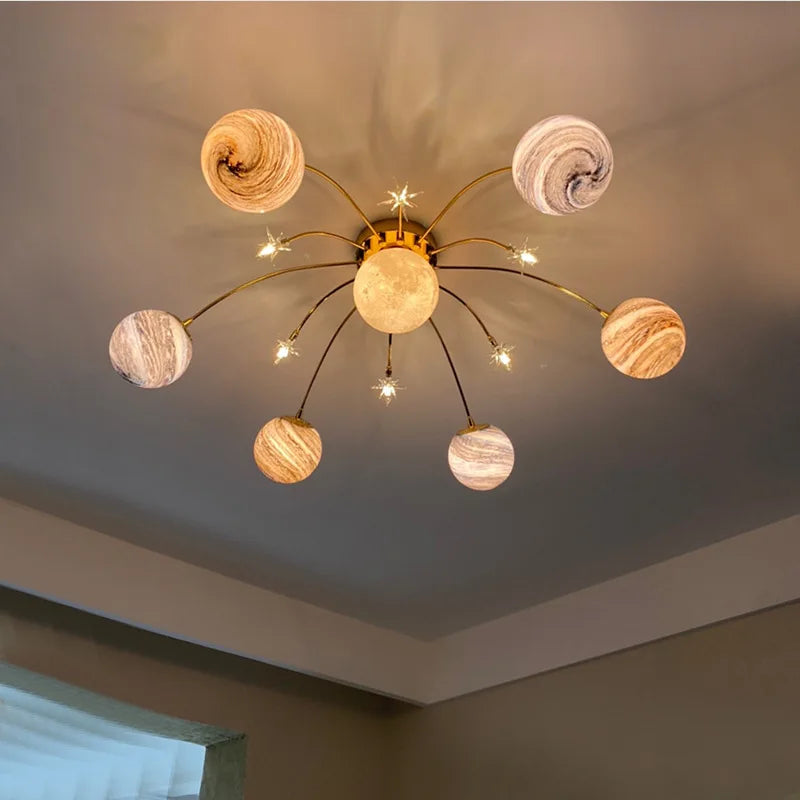 Afralia™ Glass Ball Chandelier for Kids Room and Living Room