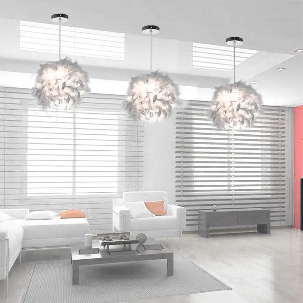 Afralia™ Feather Pendant Light: Romantic Bedroom Living Room Suspension Lamp