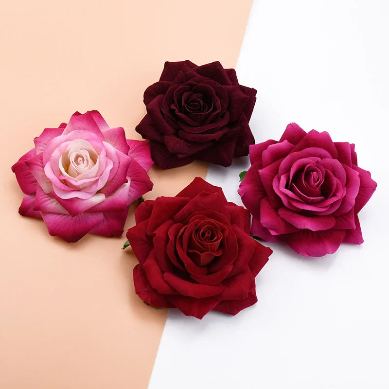 Afralia™ Flannel Rose Wedding Wall Décor Artificial Flowers Home Christmas Decoration