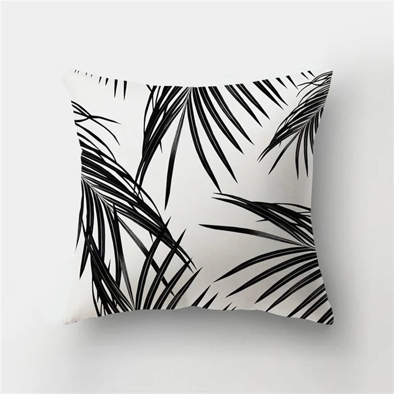 Afralia™ Yellow Flower Leaves Peach Skin Pillow Case for Home Décor
