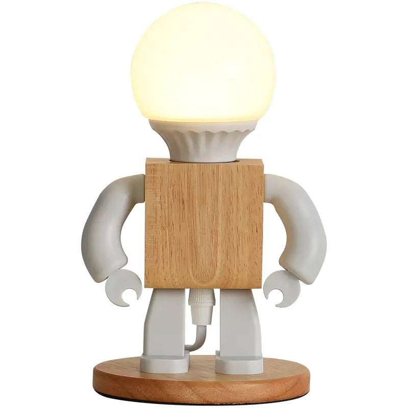 Afralia™ Modern Nordic White Wood LED Table Light for Children's Bedroom