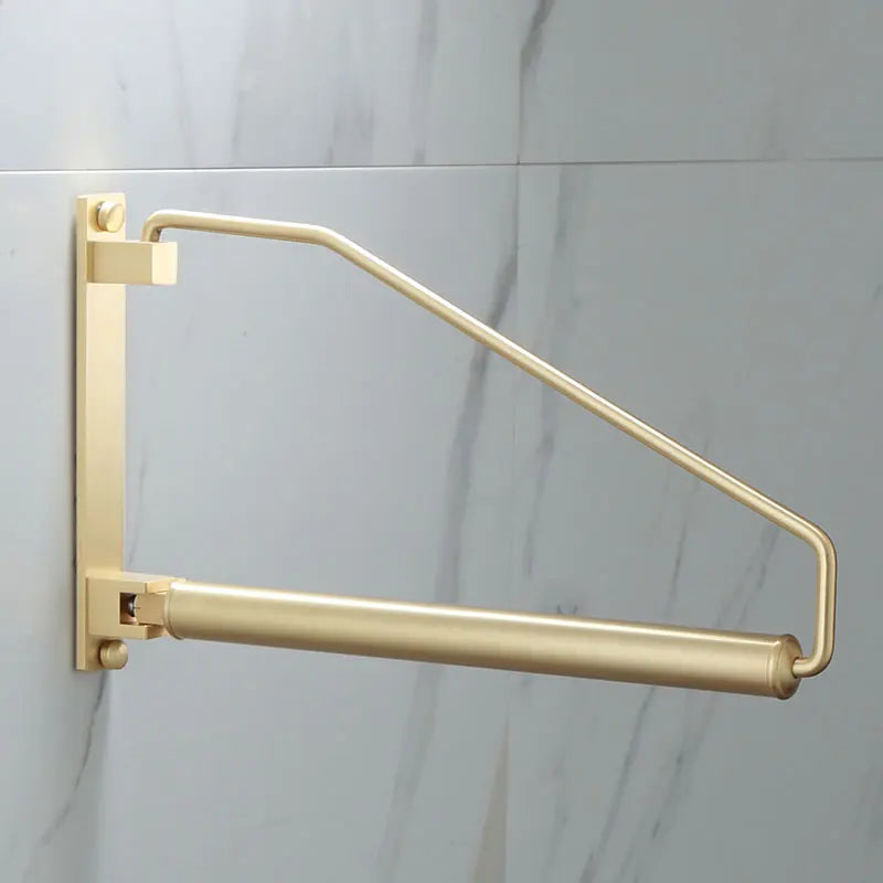 Afralia™ Brass Gold Wall Clothing Hanger Holder Organizer Rack for Folding Drying