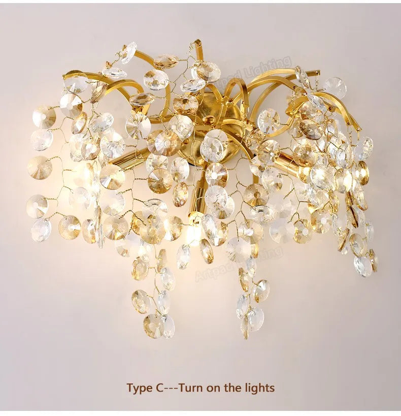 Teardrop Crystal Wall Lamp | Afralia™ Luxury Interior Wall Light for Bedroom Living room