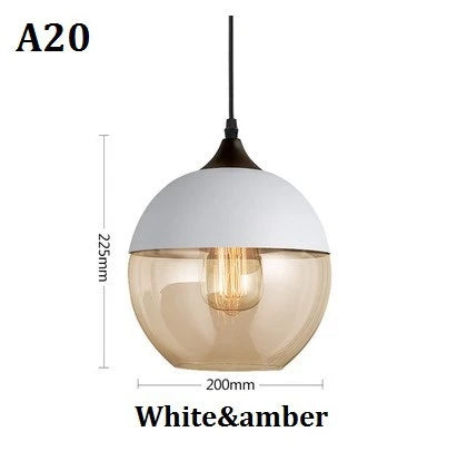 Afralia™ Nordic Modern LED Pendant Lights Wood Color Glass Hanging Lamp