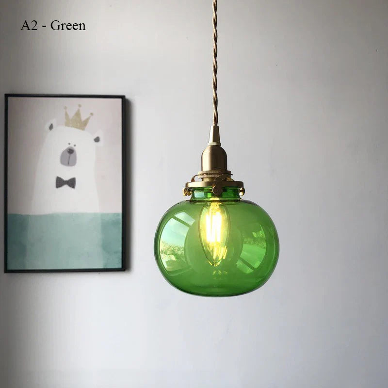 Afralia™ Modern Japanese Style Glass Ceiling Chandelier LED Pendant Lights