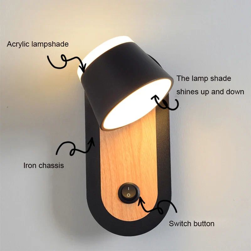 Afralia™ Adjustable Wall Lamp: Modern & Creative LED Bedside Light for Living Room & Bedroom