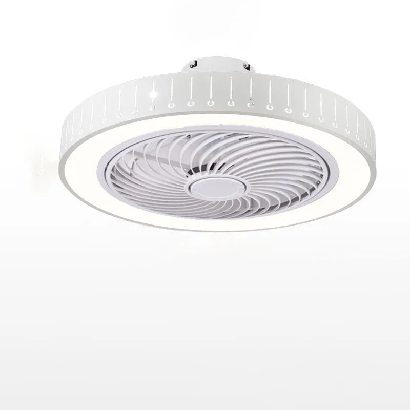 Afralia™ White Iron Acrylic LED Ceiling Fan Light Dimmable Remote Control
