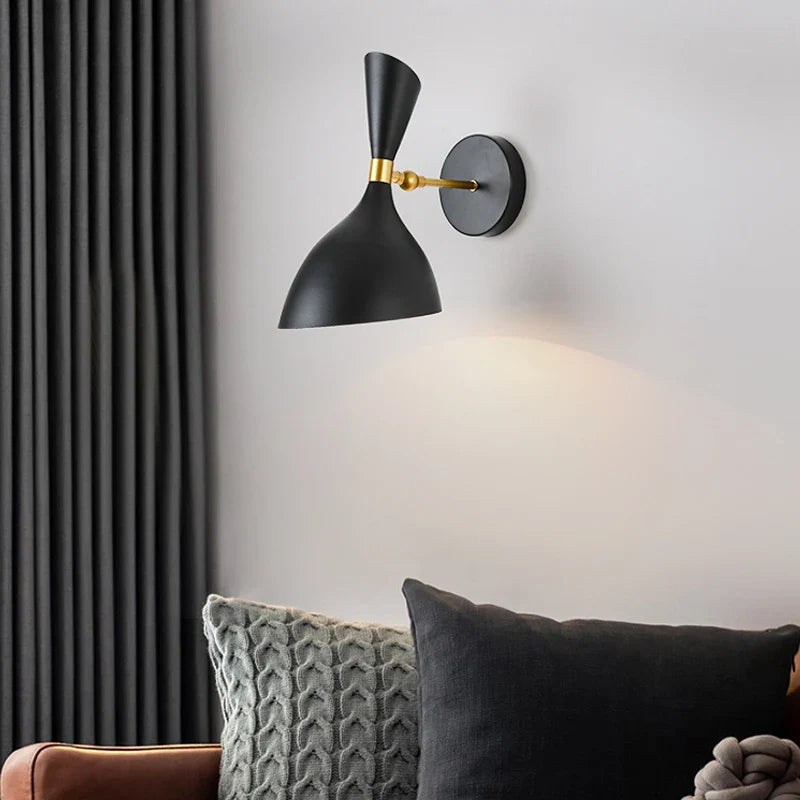 Afralia™ Black White Nordic Wall Lamps with Switch, Modern Industrial Decor Light for Living Room