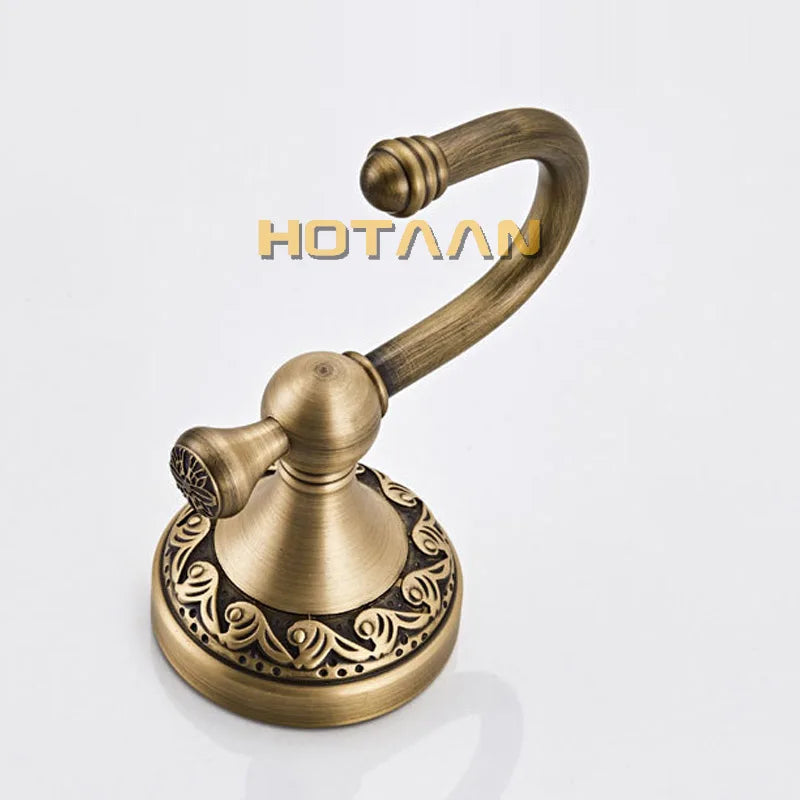 Afralia™ Solid Brass Robe Hook in Antique Brass Finish for Bathroom - YT-12602-J