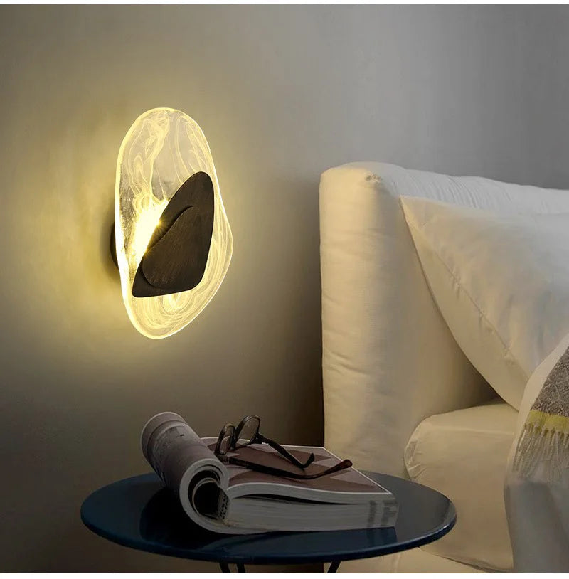 Afralia™ Marble Shell Wall Lamp, Nordic Modern Design for Living Room Bedroom Aisle.