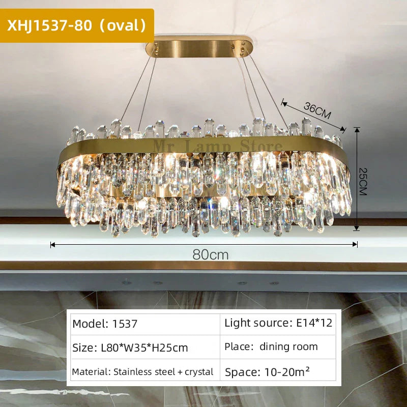 Afralia™ Crystal Chandelier Pendant Light for Luxury Living Room, Bedroom, Dining, Kitchen & Home Décor