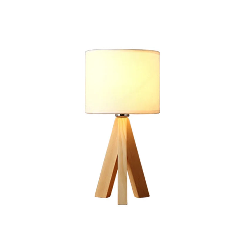 Afralia™ Wooden LED Desk Lamp - Japanese Design, Eye-Friendly, Solid Wood Triangle Square