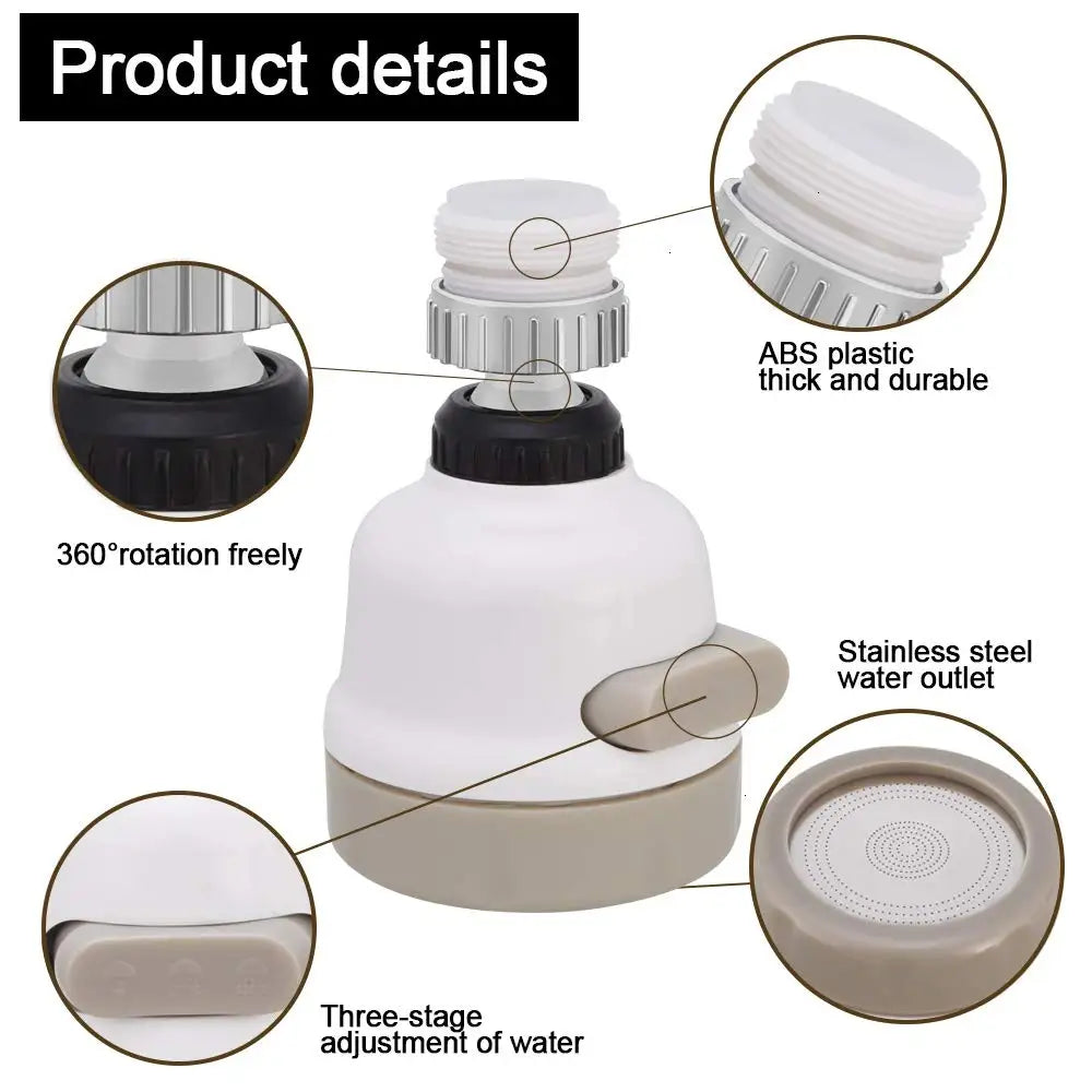 Afralia™ 3 Modes Faucet Aerator High Pressure Filter Sprayer Nozzle Rotate Diffuser Aerator