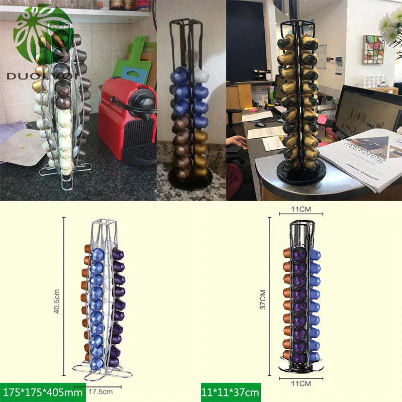 Afralia™ Coffee Pod Holder: Metal Espresso Capsules Storage Rack for 18pcs Dolce Gusto/Nespresso