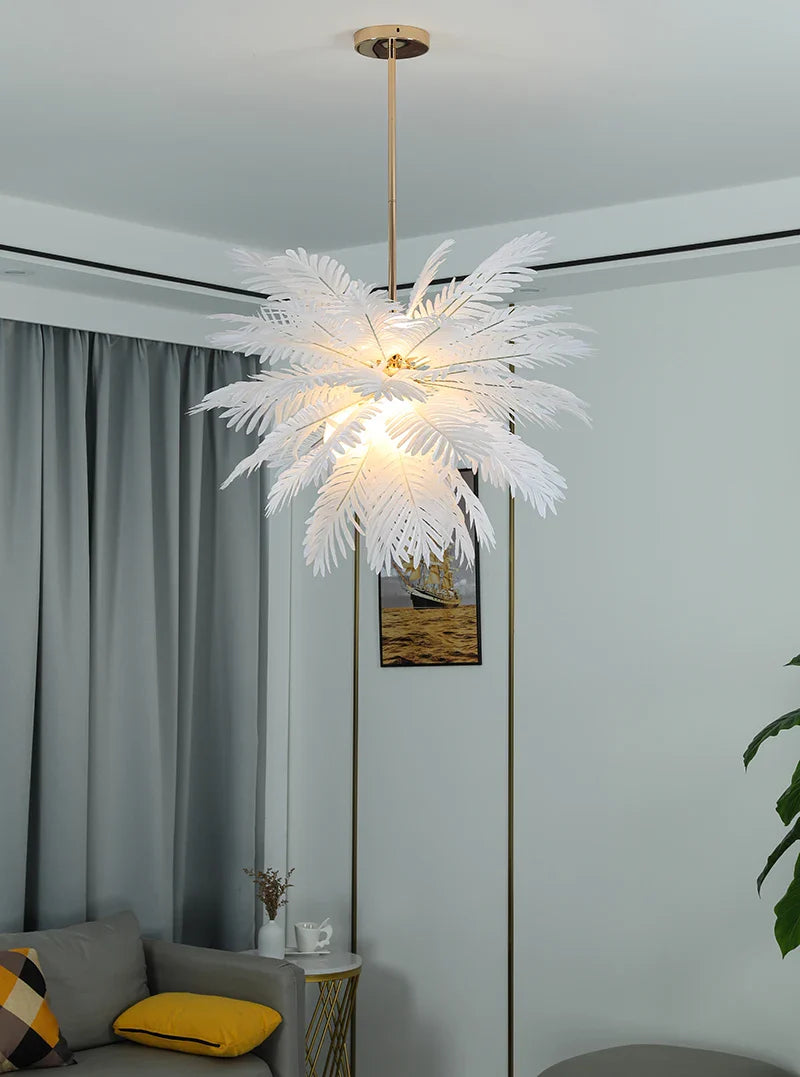 Afralia™ Nordic Leaf LED Chandelier for Modern Living Spaces