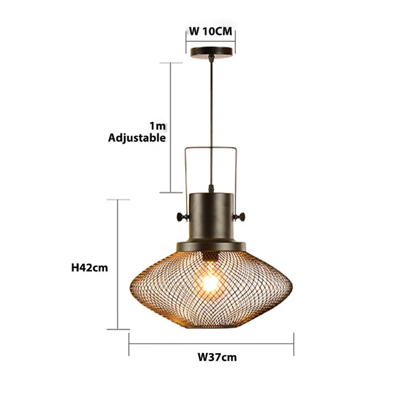 Afralia™ Cage Pendant Light: Nordic LED Minimalist Industrial Dining Lamp