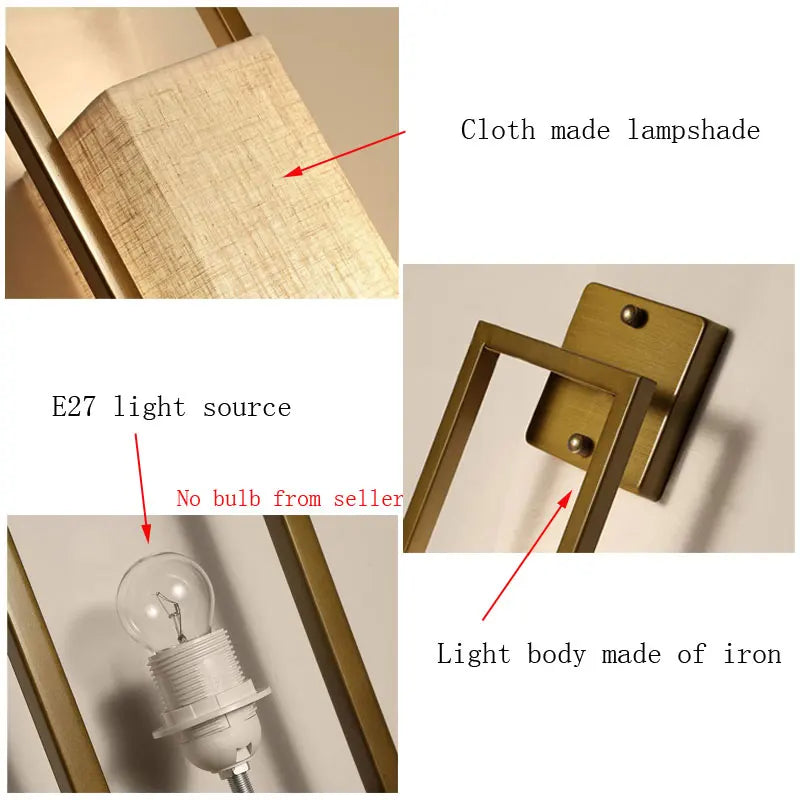 Afralia™ Chinese Style Wall Lamp for Bedroom & Living Room with E27 Cloth Light Fixture