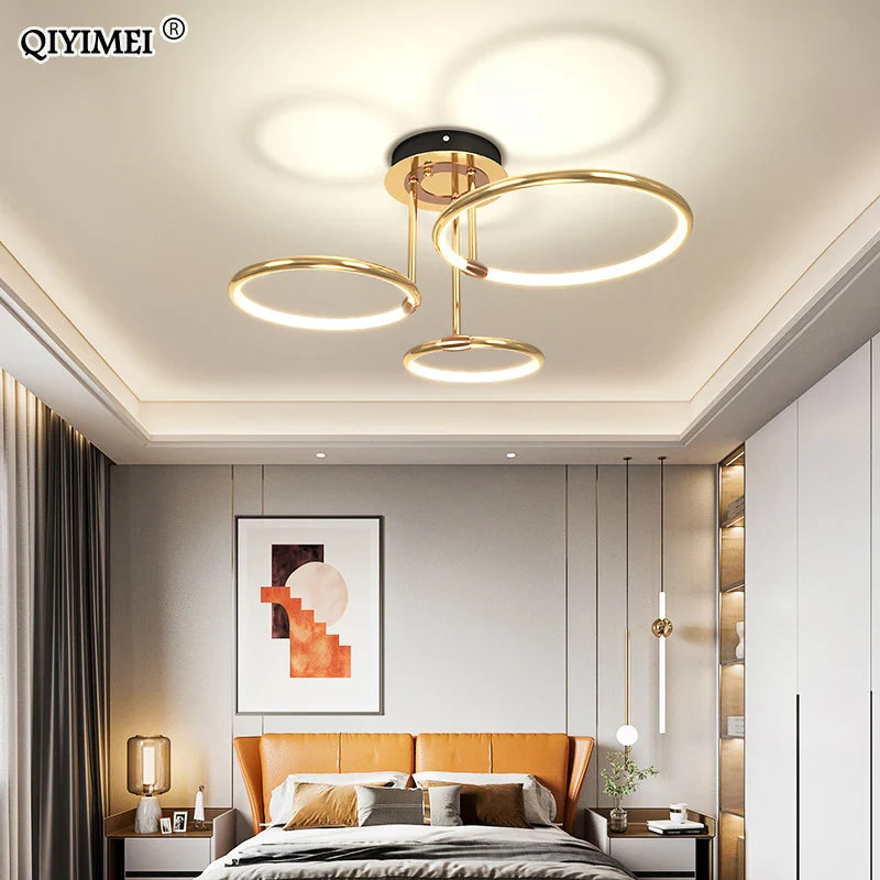 Afralia™ Modern LED Chandelier for Bedroom Study Living Room Decor Lighting