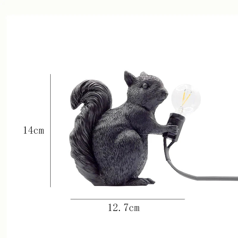 Afralia™ Squirrel Night Light: Nordic Design LED Lamp for Bedroom Decor