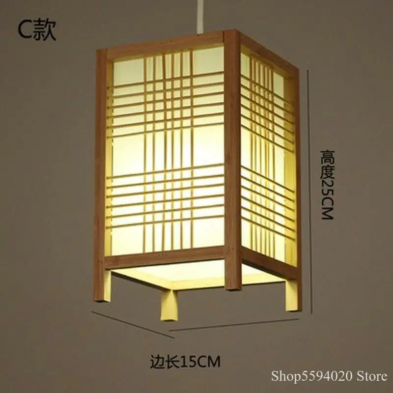 Afralia™ Japanese Bamboo Chandelier Lights for Bedroom Living Room Tea Room Zen Lamps