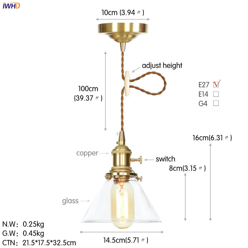 Afralia™ Nordic White Glass Pendant Lights with Japan Copper Finish
