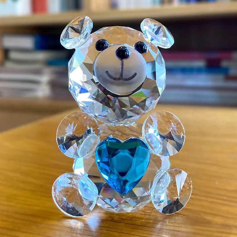 Afralia™ Crystal Bear Figurine: Glass Animal Ornament & Paperweight