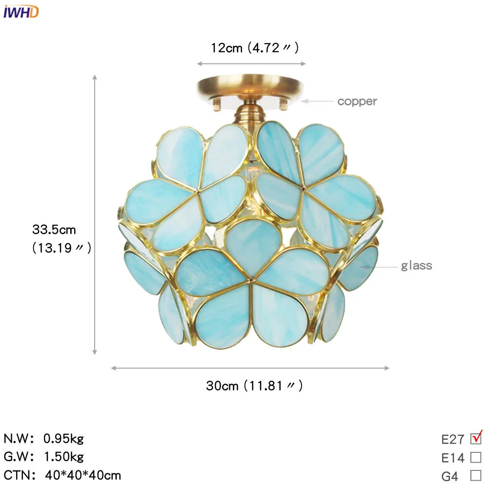 Afralia™ White Glass LED Ceiling Light Fixture, Nordic Modern Copper Ceiling Lamp