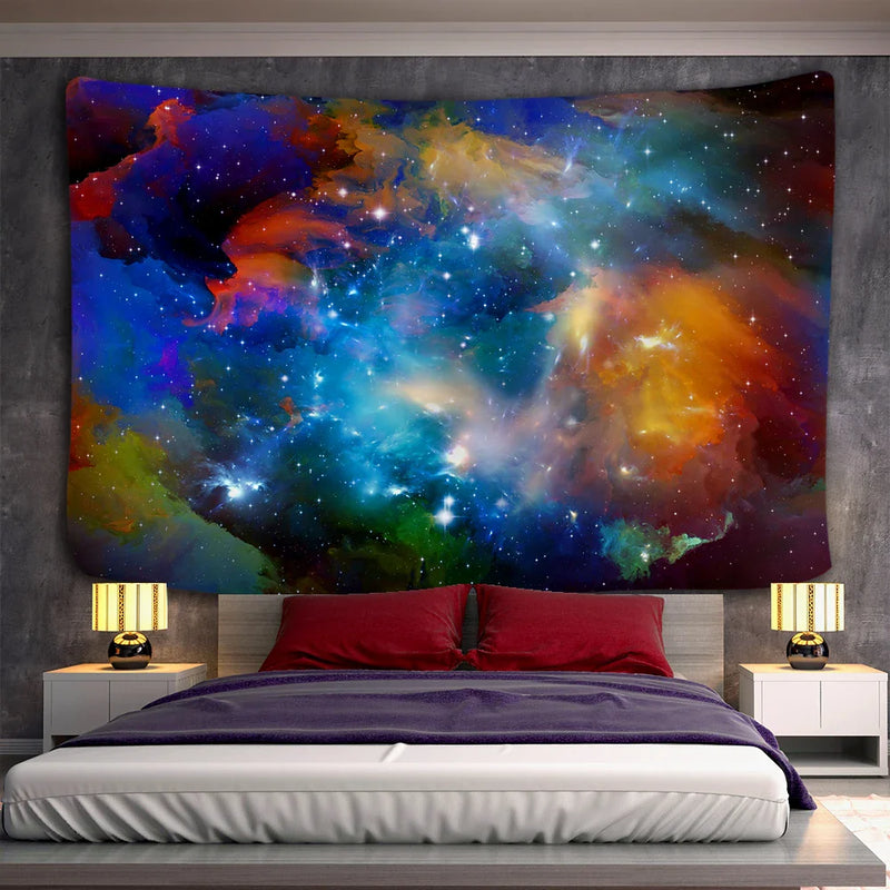Afralia™ Galaxy Psychedelic Space Tapestry Hanging for High-Quality Boho Decor