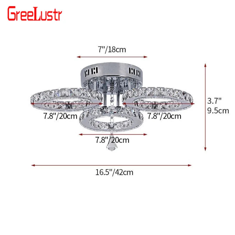 Afralia™ Crystal LED Ceiling Light Rings - Stainless Steel Plafonnier Lamp