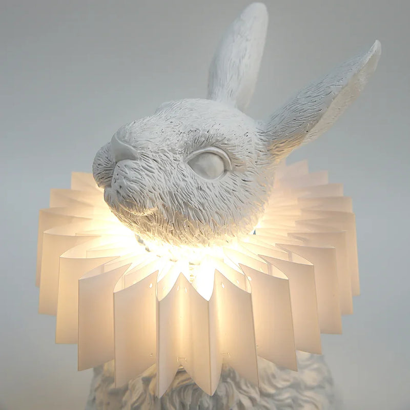 Afralia™ Nordic Rabbit Resin Scarf Table Lamp for Modern Living Room and Bedroom Decor