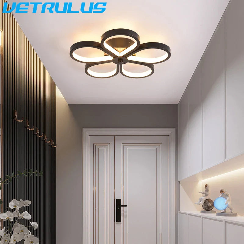 Afralia™ Acrylic Flower Twisted LED Chandelier Ceiling Lamp for Living Room, Hotel Decor