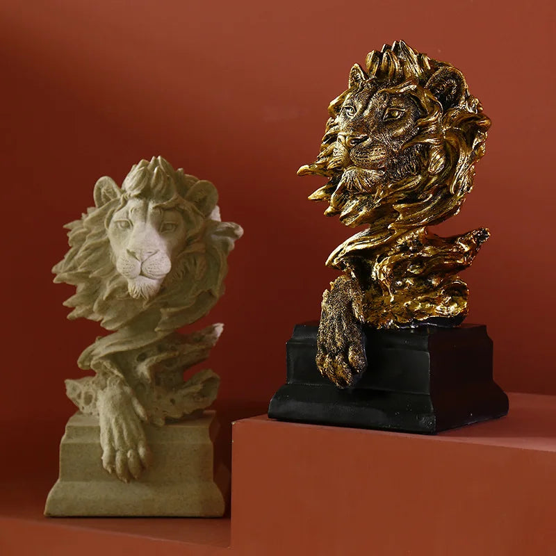 Afralia™ Lion Resin Sculpture Figurine - Abstract Nordic Home Decoration