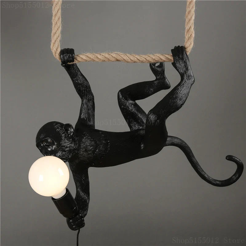 Afralia™ Resin Monkey Pendant Lights for Stylish Living Spaces