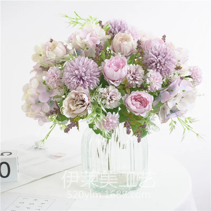 Afralia™ Artificial Peony Flower Bouquet for Wedding Party Home Decoration