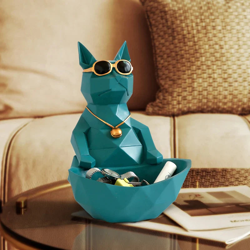 Afralia™ Cool Cat Resin Figurine Table Statue Decor Sculpture Ornamental Figurines